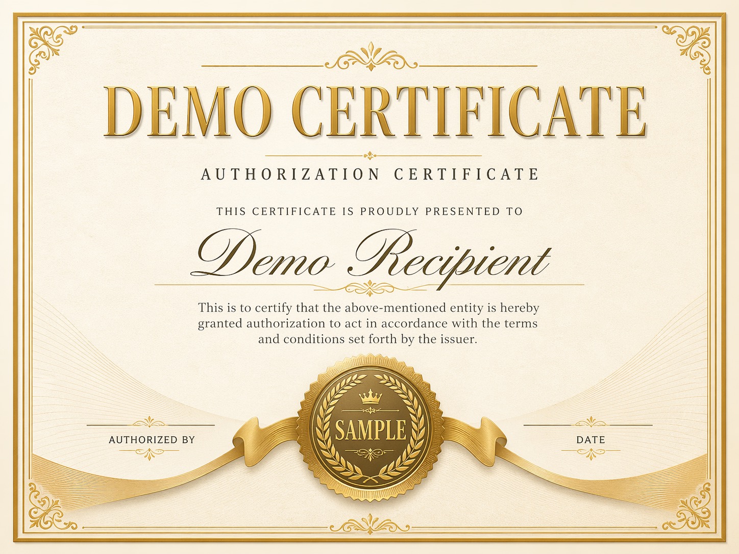 品牌金牌授权证书